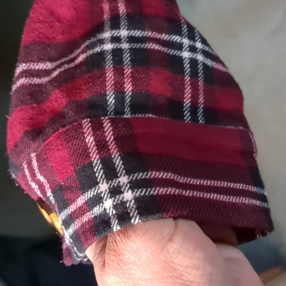 PLAYBOY* Shacket shirt blouse top button front long sleeve plaid pattern 2 pocke - Picture 3 of 11